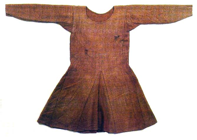 Bocksten tunic man's loose tunic dated to 2nd half of 14th century, Vaberg Museum