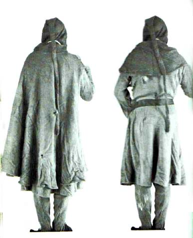 Bocksten Man - well preserved man's clothing 2nd half of 14th century, Vaberg Museum
