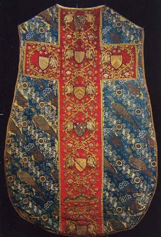 Chasuble z italského lampasu pochází z r. 1398, Abegg-Stiftung Foundation, Bern (?)